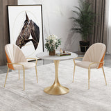 Sedia per sala da pranzo in metallo glam braccio laterale in pelle sintonizzata per uso del ristorante