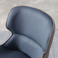 Contemporary Sloped Arm Chair Matte Finish Leather Curved Parsons Chair for Restaurant