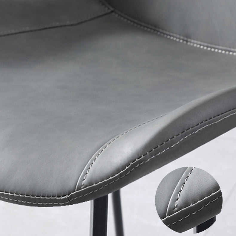 Silla lateral de cuero de casa contemporánea silla de comedor sólido de acabado mate