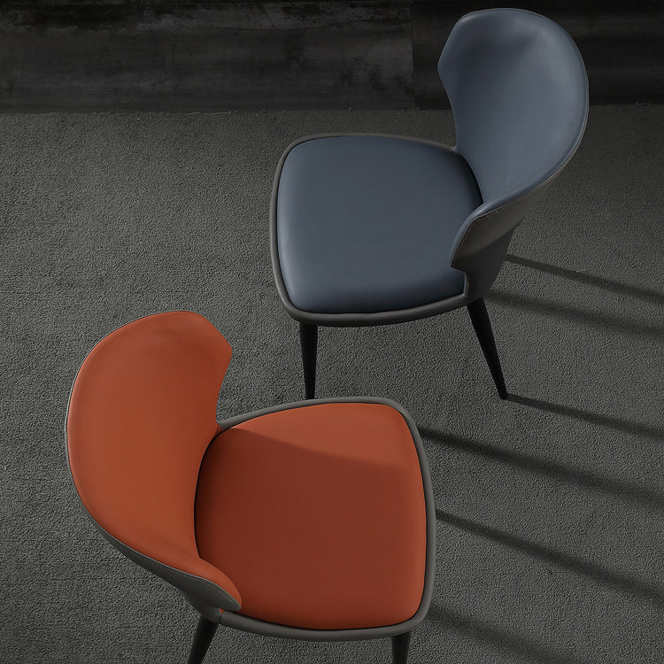 モダンレストランレザーサイドチェアマットフィニッシュウィングバックダイニングチェア