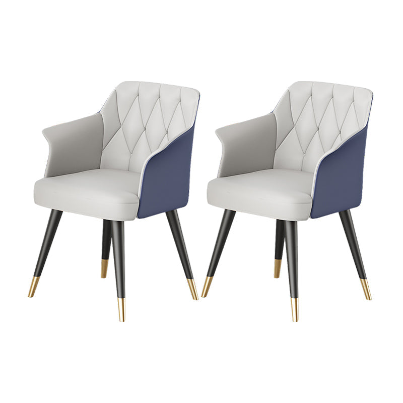 Metal Arm Chair Glam Faux Leather Dining Room Chairs for Restaurant Use