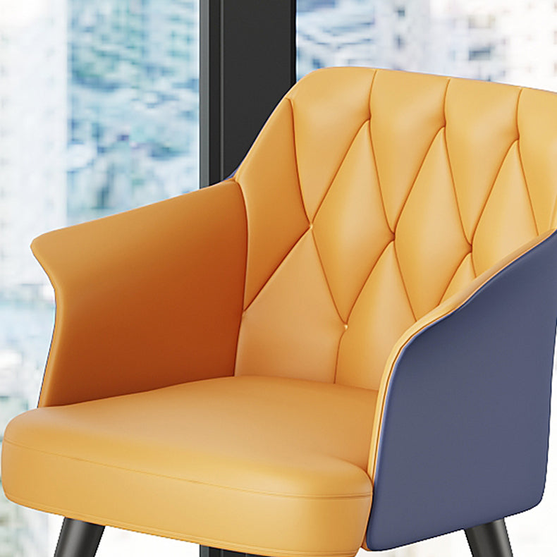 Metal Arm Chair Glam Faux Leather Dining Room Chairs for Restaurant Use