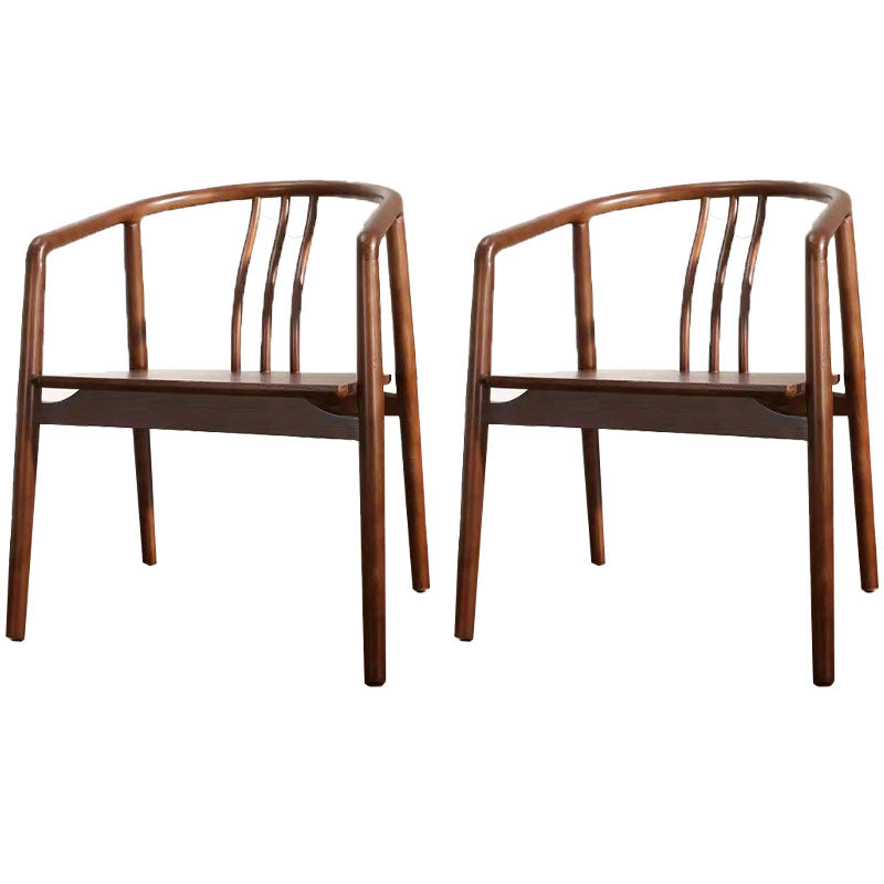 Traditional Style Dining Chairs Dining Arm Side Chairs with Wooden Legs Walnut 2 Piece Set Clearhalo 'Dining Chairs' 'Dining Tables & Seating' 'dining_chair' 'furn' 'furn_dining_chair' 'Furniture' 'Kitchen & Dining Furniture' 5648152