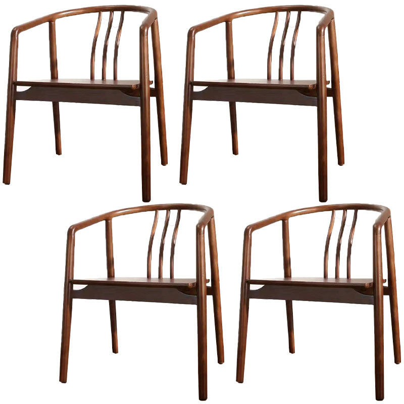 Traditional Style Dining Chairs Dining Arm Side Chairs with Wooden Legs Walnut 4 Piece Set Clearhalo 'Dining Chairs' 'Dining Tables & Seating' 'dining_chair' 'furn' 'furn_dining_chair' 'Furniture' 'Kitchen & Dining Furniture' 5648154