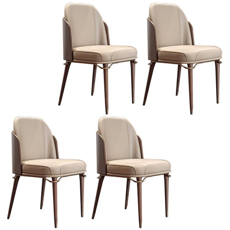 Matte Finish Parsons Dining Chair Modern Conference Room Leather Side Chair