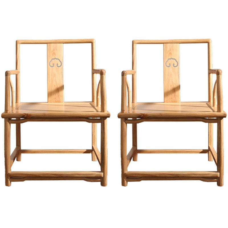 Traditional Style Dining Chairs Dining Arm Side Chair with Wooden Legs Wood 2 Piece Set Clearhalo 'Dining Chairs' 'Dining Tables & Seating' 'dining_chair' 'furn' 'furn_dining_chair' 'Furniture' 'Kitchen & Dining Furniture' 5648181