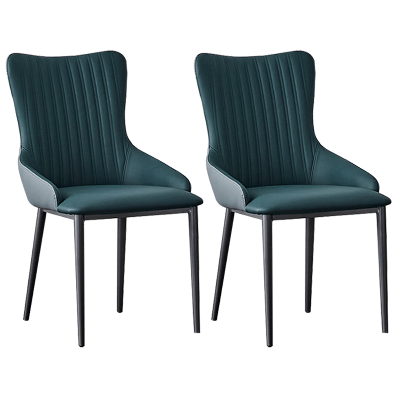 モダンホームレザーアームチェアマット仕上げソリッドバックダイニングチェア