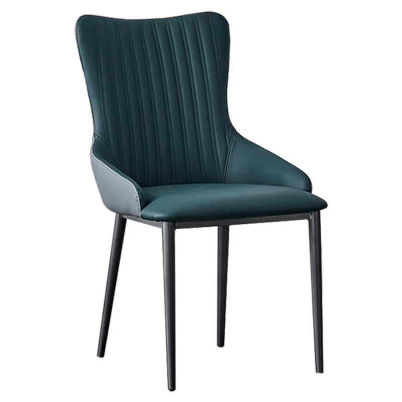 モダンホームレザーアームチェアマット仕上げソリッドバックダイニングチェア