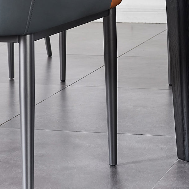 モダンホームレザーアームチェアマット仕上げソリッドバックダイニングチェア