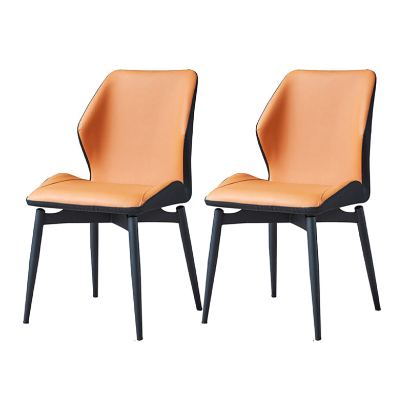 Modern Style Kitchen Metal Dining Chairs Wingback Dining Armless Side Chair