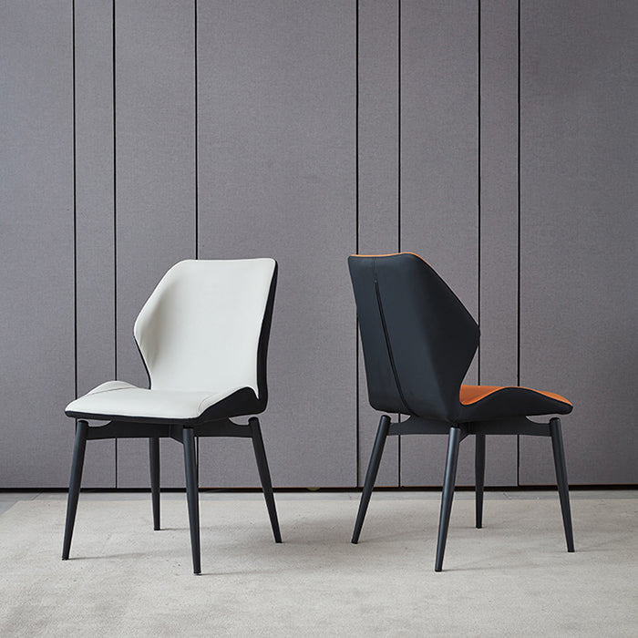 Modern Style Kitchen Metal Dining Chairs Wingback Dining Armless Side Chair