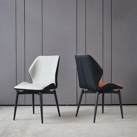 Modern Style Kitchen Metal Dining Chairs Wingback Dining Armless Side Chair