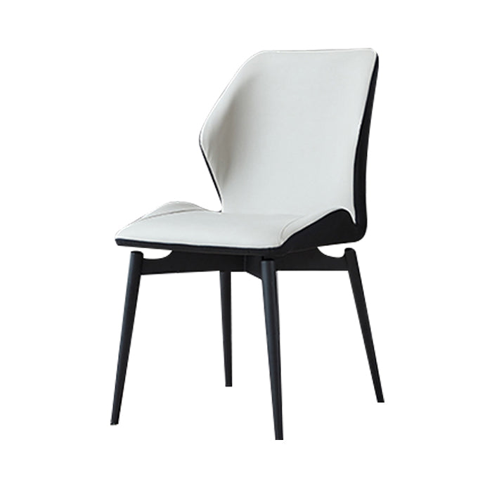 Modern Style Kitchen Metal Dining Chairs Wingback Dining Armless Side Chair