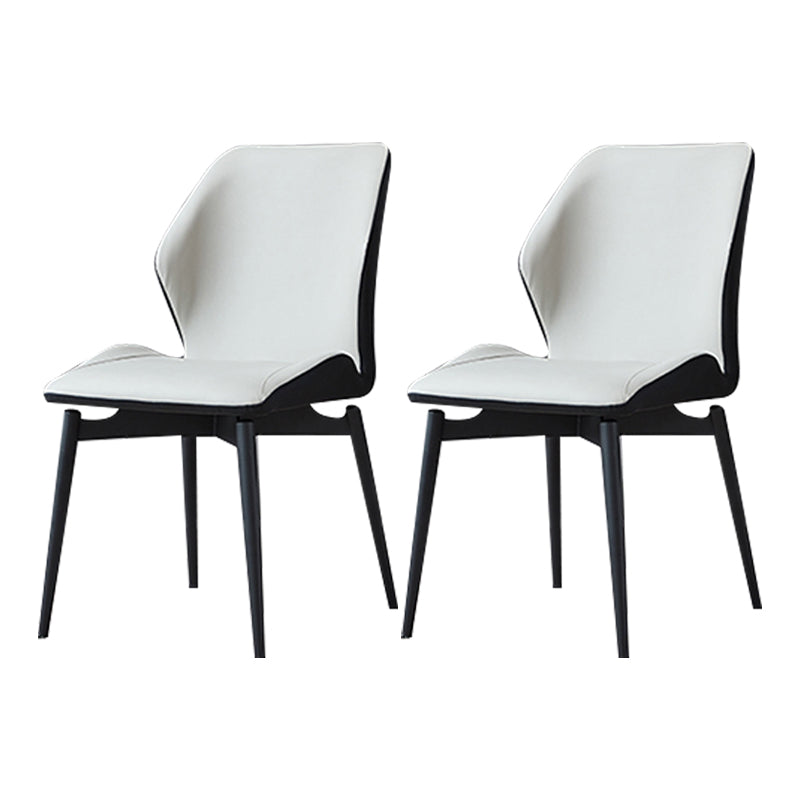 Modern Style Kitchen Metal Dining Chairs Wingback Dining Armless Side Chair