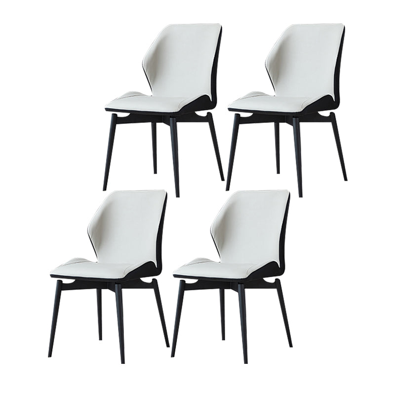 Modern Style Kitchen Metal Dining Chairs Wingback Dining Armless Side Chair