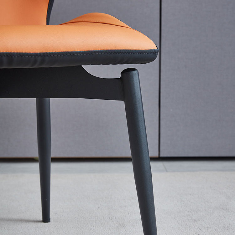 Modern Style Kitchen Metal Dining Chairs Wingback Dining Armless Side Chair