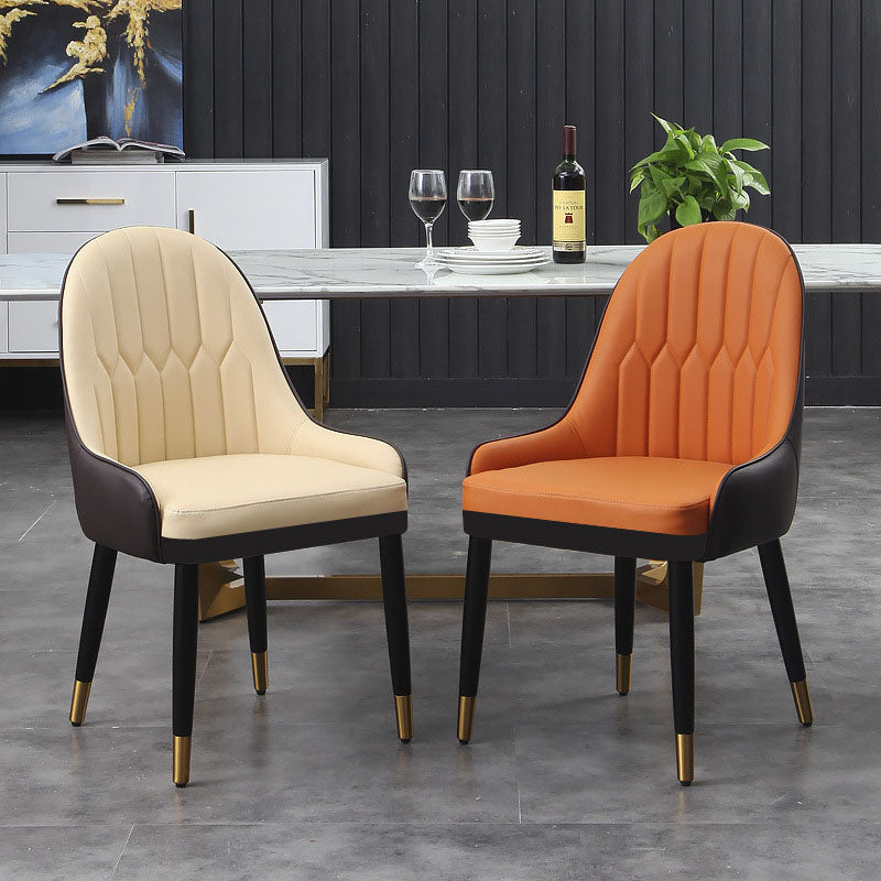 Scandinavian Upholstered Dining Side Chairs Solid Back Dining Side Chair Clearhalo 'Dining Chairs' 'Dining Tables & Seating' 'dining_chair' 'furn' 'furn_dining_chair' 'Furniture' 'Kitchen & Dining Furniture' 5648262