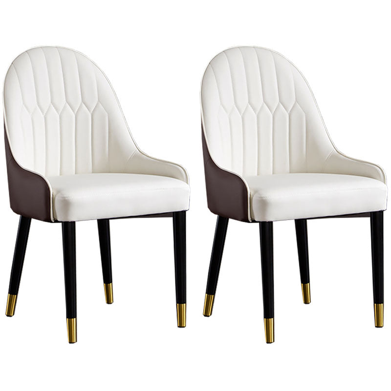 Scandinavian Upholstered Dining Side Chairs Solid Back Dining Side Chair White 2 Piece Set Clearhalo 'Dining Chairs' 'Dining Tables & Seating' 'dining_chair' 'furn' 'furn_dining_chair' 'Furniture' 'Kitchen & Dining Furniture' 5648270