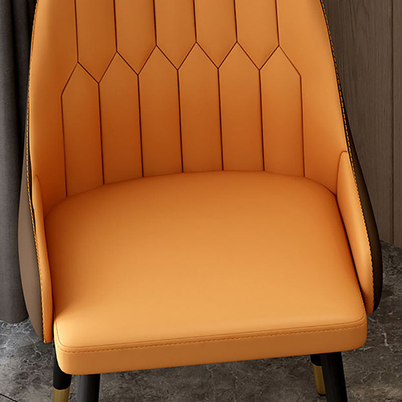 Scandinavian Solid Back Arm Chairs Leather Dining Side Chairs Clearhalo 'Dining Chairs' 'Dining Tables & Seating' 'dining_chair' 'furn' 'furn_dining_chair' 'Furniture' 'Kitchen & Dining Furniture' 5648288