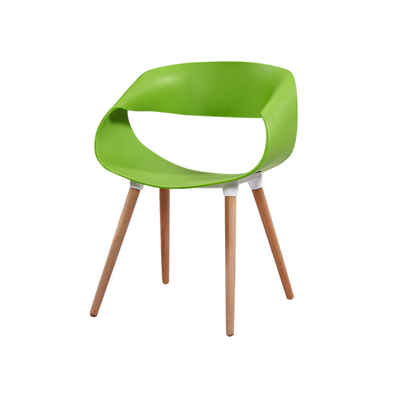 Silla de comedor estilo moderno Silla auxiliar con brazo de comedor y patas de madera