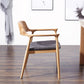 コンテンポラリーダイニングサイドチェアマット仕上げ固体木製オープンバックアームチェア