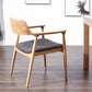 コンテンポラリーダイニングサイドチェアマット仕上げ固体木製オープンバックアームチェア