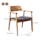 コンテンポラリーダイニングサイドチェアマット仕上げ固体木製オープンバックアームチェア