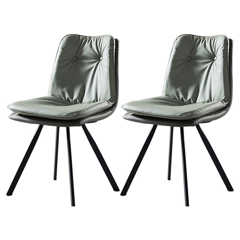 ブラッセリーのための現代のアームレスダイニングチェアレザーカーブドパーソンズサイドチェア