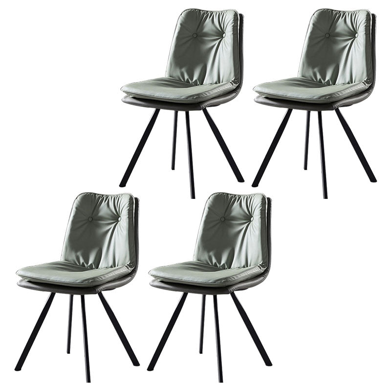 ブラッセリーのための現代のアームレスダイニングチェアレザーカーブドパーソンズサイドチェア