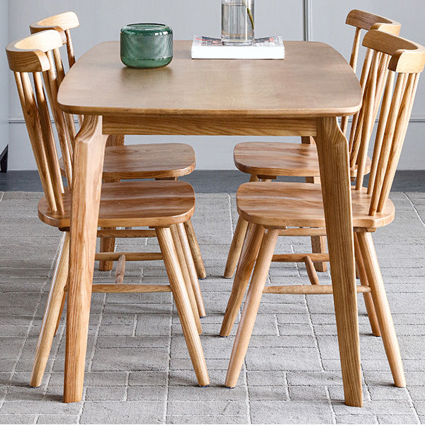 Modern Ash Wood Kitchen Table for Restaurant Rectangle Dining Table with 4 Legs Clearhalo 'Dining Tables & Seating' 'Dining Tables' 'dining_table' 'furn' 'furn_dining_table' 'Furniture' 'Kitchen & Dining Furniture' 5648384