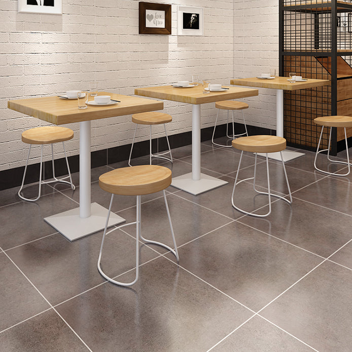 Metal Industrial Square Dining Table Pine Solid Wood Top Table with Pedestal Base Clearhalo 'Dining Tables & Seating' 'Dining Tables' 'dining_table' 'furn' 'furn_dining_table' 'Furniture' 'Kitchen & Dining Furniture' 5648422