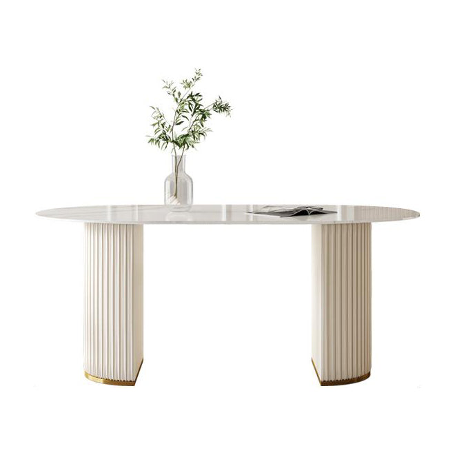 焼結石ダイニングテーブル伝統的な豪華な楕円形のダイニングテーブル