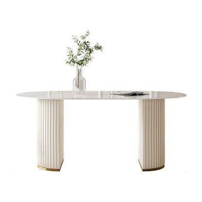 焼結石ダイニングテーブル伝統的な豪華な楕円形のダイニングテーブル