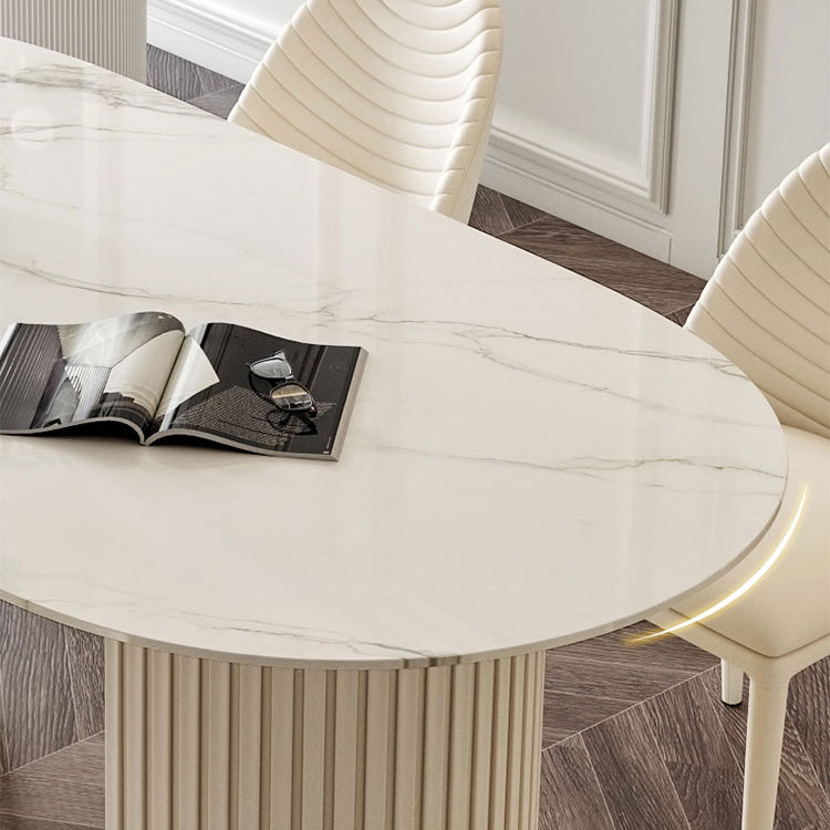 焼結石ダイニングテーブル伝統的な豪華な楕円形のダイニングテーブル