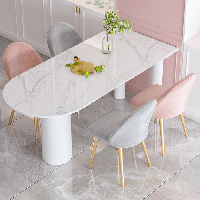 フリーフォーム焼結ストーンホワイトテーブルシンプルさ3脚のテーブル