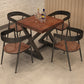 Table de bois en pin industriel pour la table à manger carrée du restaurant avec base de chevalets