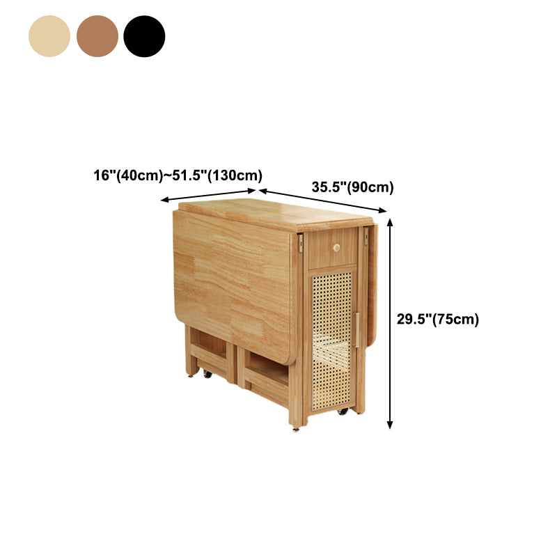 Mid-Century Table Solid Wood Folding Dining Site Table,51.2"L x 35.4"W x 29.5"H Clearhalo 'Dining Tables & Seating' 'Dining Tables' 'dining_table' 'furn' 'furn_dining_table' 'Furniture' 'Kitchen & Dining Furniture' 5648530