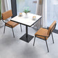 Sintered Stone Dining Table Industrial Square Dining Table with Metal Base 31.5"L x 31.5"W x 29.5"H Without Chairs Clearhalo 'Dining Tables & Seating' 'Dining Tables' 'dining_table' 'furn' 'furn_dining_table' 'Furniture' 'Kitchen & Dining Furniture' 5648592
