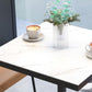 Sintered Stone Dining Table Industrial Square Dining Table with Metal Base Clearhalo 'Dining Tables & Seating' 'Dining Tables' 'dining_table' 'furn' 'furn_dining_table' 'Furniture' 'Kitchen & Dining Furniture' 5648596