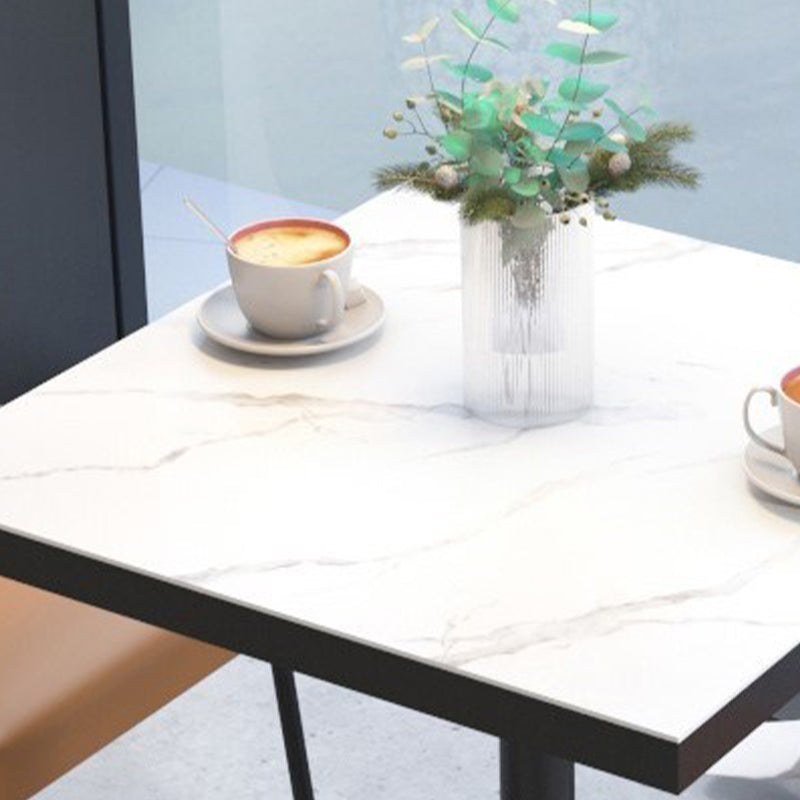 Sintered Stone Dining Table Industrial Square Dining Table with Metal Base Clearhalo 'Dining Tables & Seating' 'Dining Tables' 'dining_table' 'furn' 'furn_dining_table' 'Furniture' 'Kitchen & Dining Furniture' 5648596
