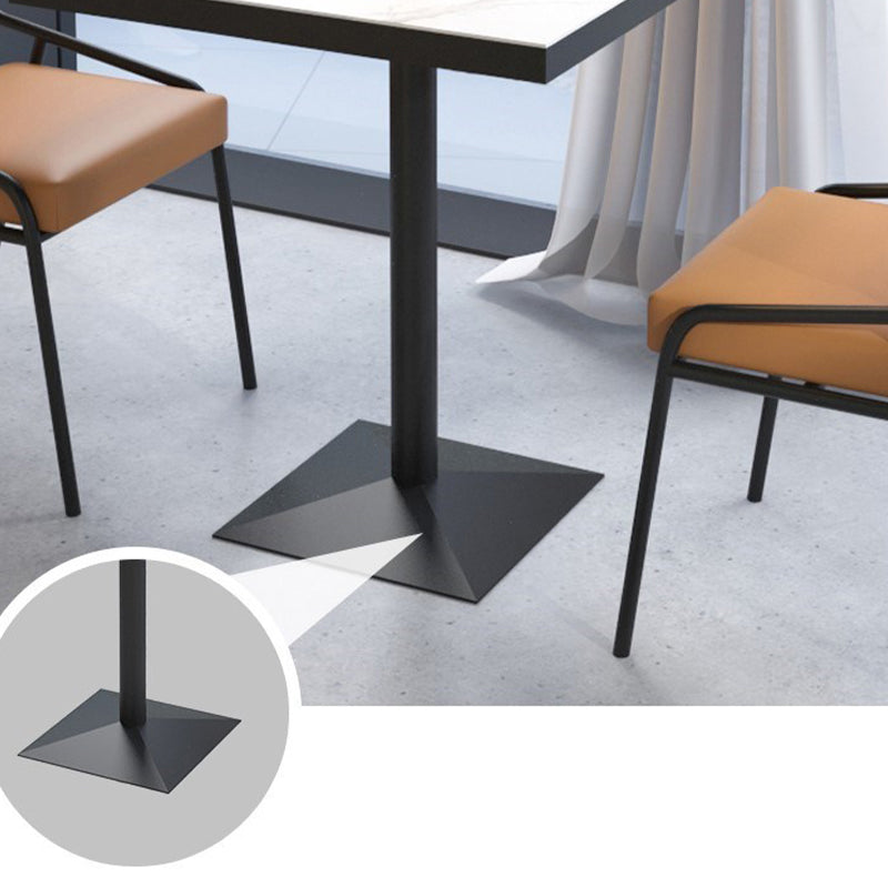 Sintered Stone Dining Table Industrial Square Dining Table with Metal Base Clearhalo 'Dining Tables & Seating' 'Dining Tables' 'dining_table' 'furn' 'furn_dining_table' 'Furniture' 'Kitchen & Dining Furniture' 5648597