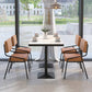 Sintered Stone Dining Table Industrial Square Dining Table with Metal Base Clearhalo 'Dining Tables & Seating' 'Dining Tables' 'dining_table' 'furn' 'furn_dining_table' 'Furniture' 'Kitchen & Dining Furniture' 5648599