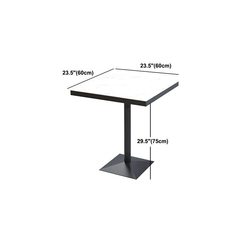 Sintered Stone Dining Table Industrial Square Dining Table with Metal Base Clearhalo 'Dining Tables & Seating' 'Dining Tables' 'dining_table' 'furn' 'furn_dining_table' 'Furniture' 'Kitchen & Dining Furniture' 5648602