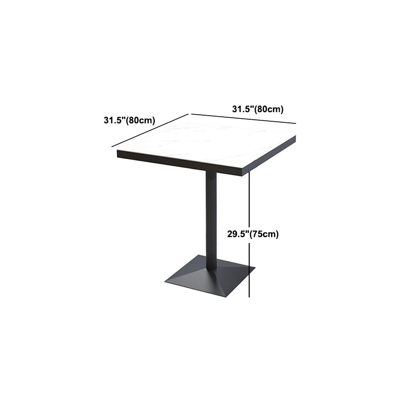 Sintered Stone Dining Table Industrial Square Dining Table with Metal Base Clearhalo 'Dining Tables & Seating' 'Dining Tables' 'dining_table' 'furn' 'furn_dining_table' 'Furniture' 'Kitchen & Dining Furniture' 5648604