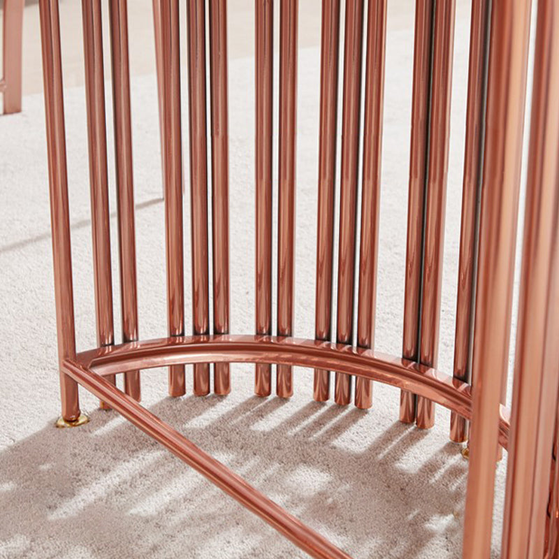 Table à manger top ovale blanc table à manger de luxe traditionnelle avec cadre en or rose