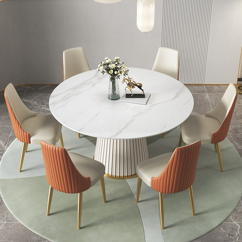 Sintered Stone Dining Table Round Traditional Luxury Dining Table Clearhalo 'Dining Tables & Seating' 'Dining Tables' 'dining_table' 'furn' 'furn_dining_table' 'Furniture' 'Kitchen & Dining Furniture' 5648621