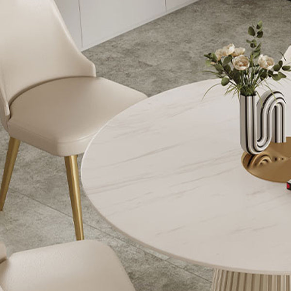 Sintered Stone Dining Table Round Traditional Luxury Dining Table Clearhalo 'Dining Tables & Seating' 'Dining Tables' 'dining_table' 'furn' 'furn_dining_table' 'Furniture' 'Kitchen & Dining Furniture' 5648625