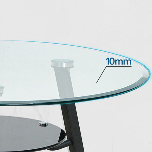 Simplicity Style Round Furniture Glass Dining Site Table with Tripod Base