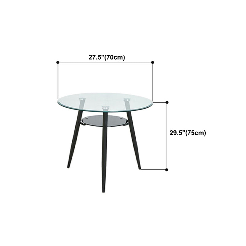 Stile semplicità Mobili rotondi in vetro tavolo da pranzo con base di treppiedi