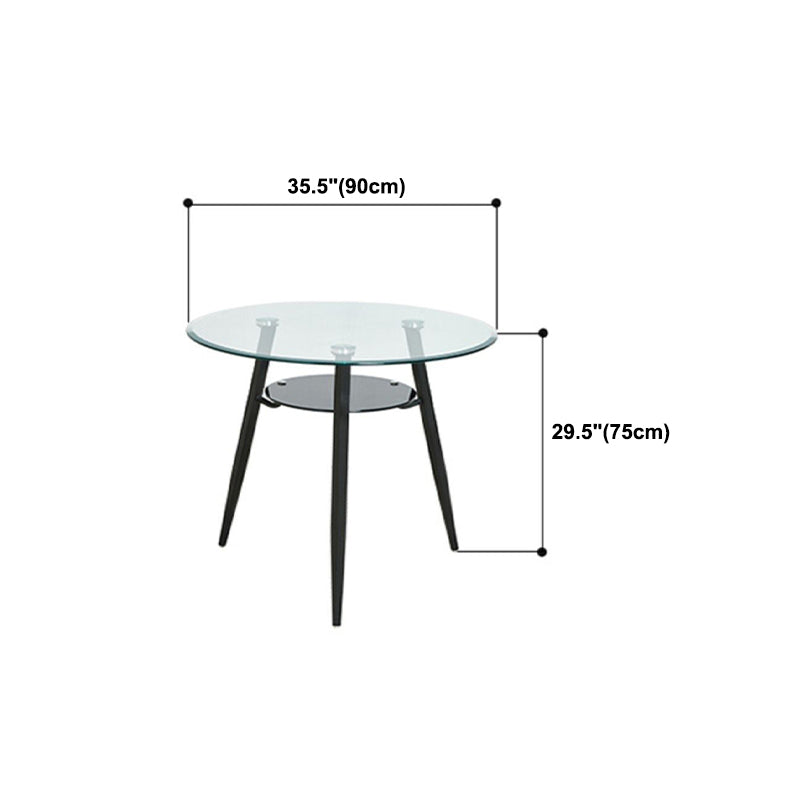 Stile semplicità Mobili rotondi in vetro tavolo da pranzo con base di treppiedi